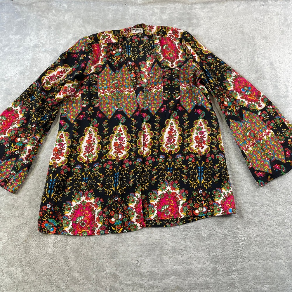Show Me Your Mumu Kimono Cardigan Women XS Paisley Floral Bell Sleeve Open Front